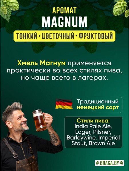 Изображение товара Хмель BRAGA.BY Магнум (50г)