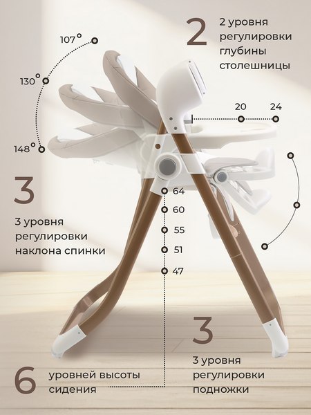 Изображение товара Стульчик для кормления Sweet Baby Fiesta (золото/бежевый)