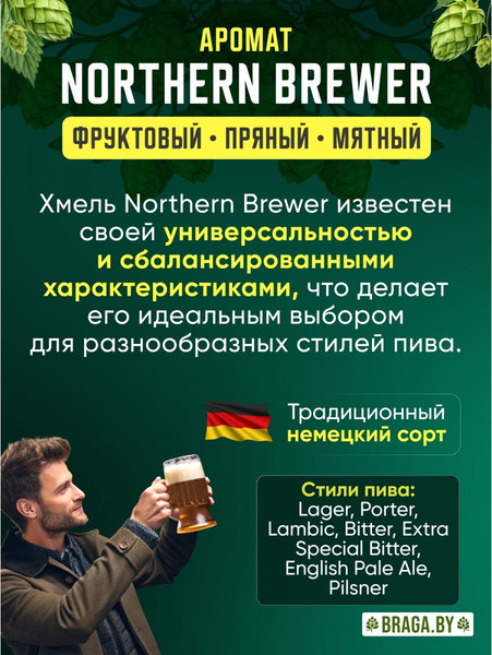 Изображение товара Хмель BRAGA.BY Норден Бревер (50г)