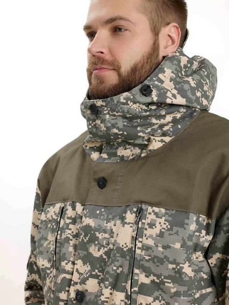 Изображение товара Костюм для охоты и рыбалки УРСУС Горка-М кмф Цифра светло-серый/хаки Рип-стоп / КОС490 (р.48-50, 182-188)