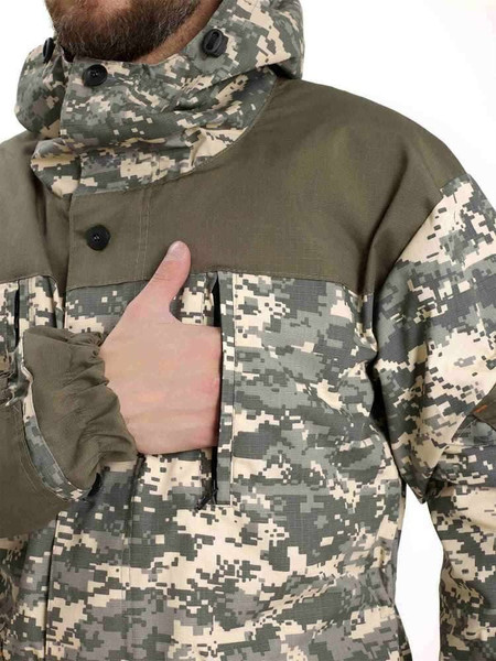 Изображение товара Костюм для охоты и рыбалки УРСУС Горка-М кмф Цифра светло-серый/хаки Рип-стоп / КОС490 (р.60-62, 182-188)