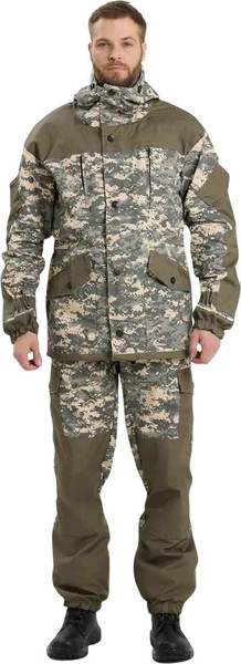 Изображение товара Костюм для охоты и рыбалки УРСУС Горка-М кмф Цифра светло-серый/хаки Рип-стоп / КОС490 (р.60-62, 182-188)