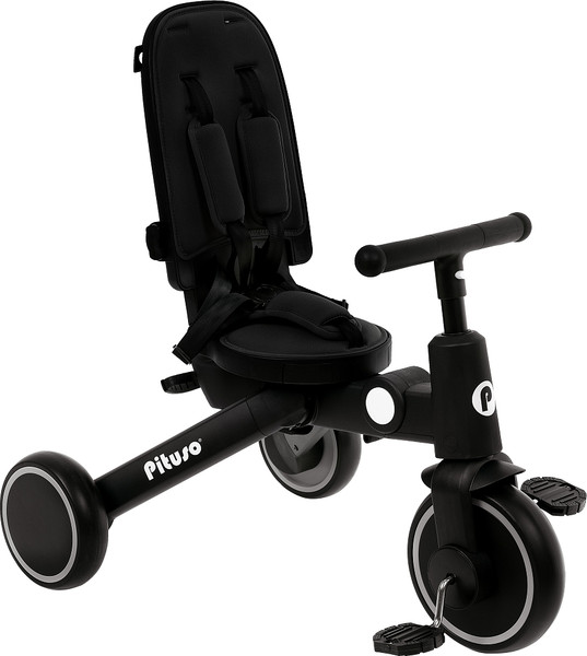 Изображение товара Трехколесный велосипед с ручкой Pituso Leve Pro / T8-Black (черный)