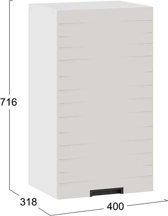 Изображение товара Шкаф навесной для кухни ТриЯ Гренада фреза 1В4 с одной дверью / 1В4-Ф (белый/холст мокко)