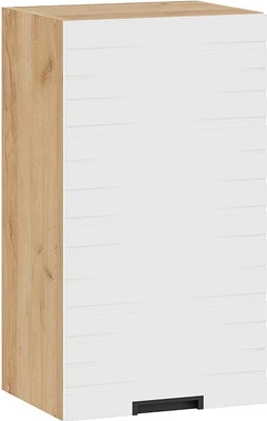 Изображение товара Шкаф навесной для кухни ТриЯ Гренада фреза 1В4 с одной дверью / 1В4-Ф (дуб крафт золотой/холст белый)