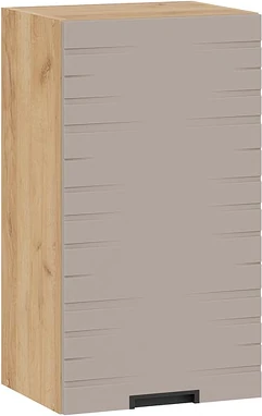 Изображение товара Шкаф навесной для кухни ТриЯ Гренада фреза 1В4 с одной дверью / 1В4-Ф (дуб крафт золотой/холст латте)