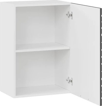 Изображение товара Шкаф навесной для кухни ТриЯ Гренада фреза 1В5 с одной дверью (белый/холст вулкан)