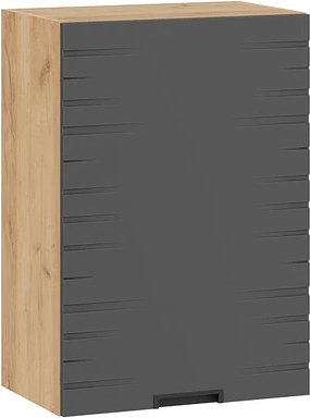 Изображение товара Шкаф навесной для кухни ТриЯ Гренада фреза 1В5 с одной дверью (дуб крафт золотой/холст вулкан)