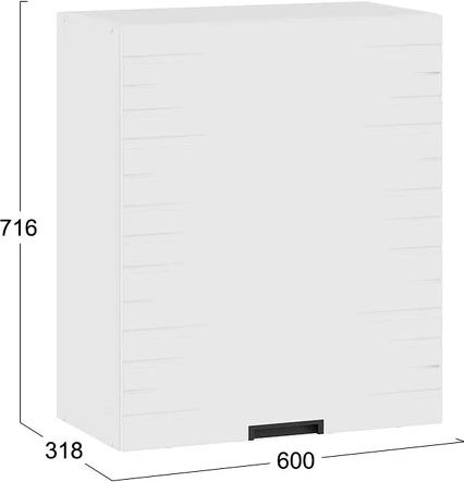 Изображение товара Шкаф навесной для кухни ТриЯ Гренада фреза 1В6 с одной дверью (белый/холст белый)
