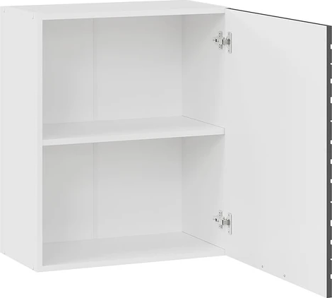 Изображение товара Шкаф навесной для кухни ТриЯ Гренада фреза 1В6 с одной дверью (белый/холст вулкан)