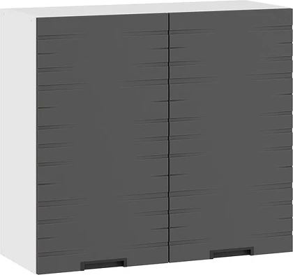 Изображение товара Шкаф навесной для кухни ТриЯ Гренада фреза 1В8 с двумя дверями (белый/холст вулкан)