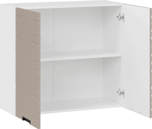 Изображение товара Шкаф навесной для кухни ТриЯ Гренада фреза 1В8 с двумя дверями (белый/холст латте)