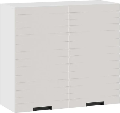 Изображение товара Шкаф навесной для кухни ТриЯ Гренада фреза 1В8 с двумя дверями (белый/холст мокко)