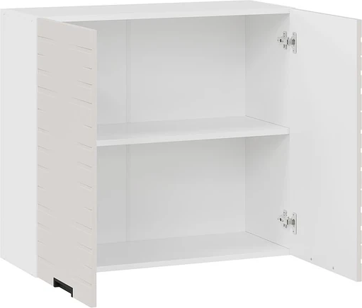 Изображение товара Шкаф навесной для кухни ТриЯ Гренада фреза 1В8 с двумя дверями (белый/холст мокко)