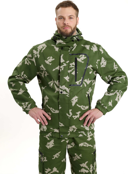 Изображение товара Костюм для охоты и рыбалки УРСУС Турист москит кмф Граница зеленый Грета / КОС320 (р.48-50, 182-188)