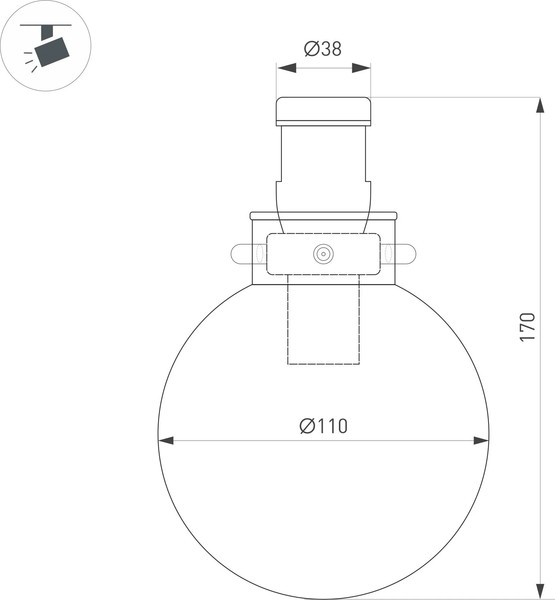 Изображение товара Трековый светильник Arlight ART-APRIORI-ZORB-C-R110-5W Day4000 GD 85deg / 049228