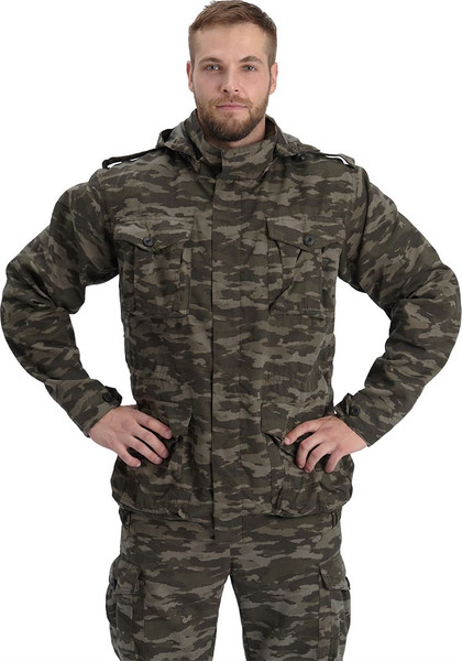 Изображение товара Костюм для охоты и рыбалки УРСУС Капрал кмф Флора серый Твил Пич (р.44-46, 182-188)