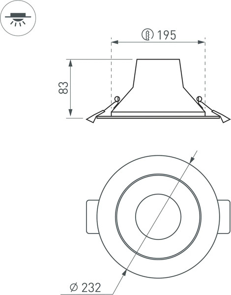 Изображение товара Точечный светильник Arlight IM-STORM-R230-28W Day4000-MIX WH 80deg / 032434