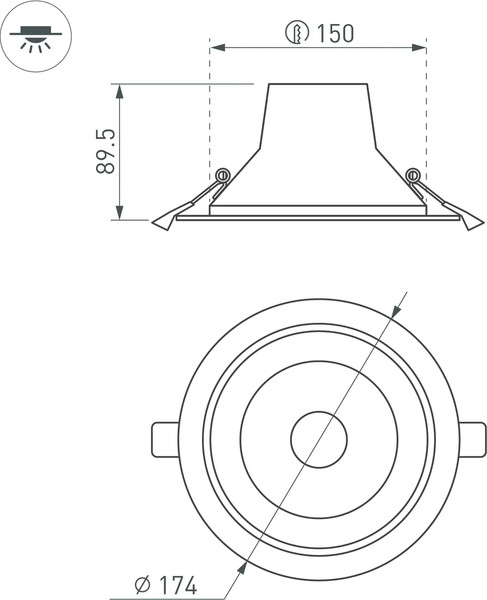 Изображение товара Точечный светильник Arlight LTD-LEGEND-R175-20W Warm3000 WH 50deg / 025143(1)
