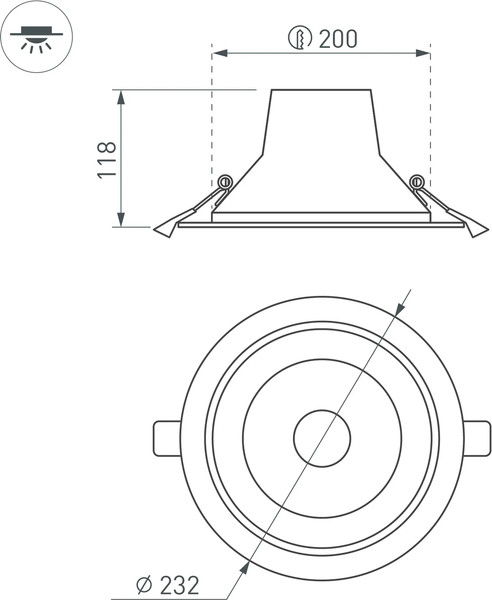 Изображение товара Точечный светильник Arlight LTD-LEGEND-R230-35W Warm3000 WH 50deg / 027320(1)
