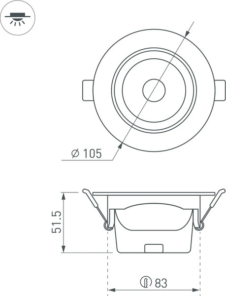 Изображение товара Точечный светильник Arlight LTD-POLAR-TURN-R105-10W Day4000 WH 36deg / 032311