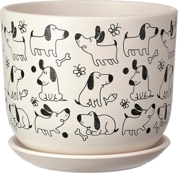 Изображение товара Вазон Композит Собаки №3 / КС-Бук3-290-03 (2.9л, белый бук)