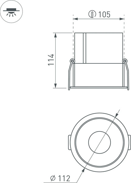 Изображение товара Точечный светильник Arlight MS-ATLAS-BUILT-R112-35W Day4000 BK-BK 30deg / 035463