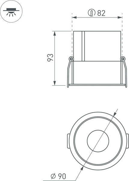 Изображение товара Точечный светильник Arlight MS-ATLAS-BUILT-R90-25W Warm3000 WH-BK 30deg / 035457