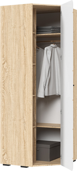 Изображение товара Шкаф Стендмебель Либерти ШК 05 угловой 780 (мдф белый глянец/дуб сонома)