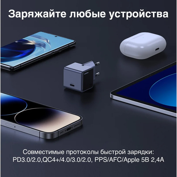 Изображение товара Адаптер питания сетевой Ugreen X503 / 35041 (серый космос)