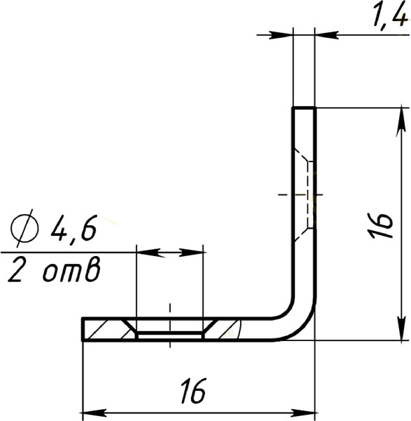 Изображение товара Кронштейн крепежный Металлист МК 16x16 (10шт, цинк)