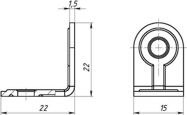 Изображение товара Кронштейн крепежный Металлист МК-1 22x22 (10шт, цинк)