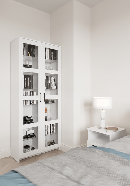 Изображение товара Шкаф с витриной Mio Tesoro Нави с витриной 2.15.16.090.1 (белый)