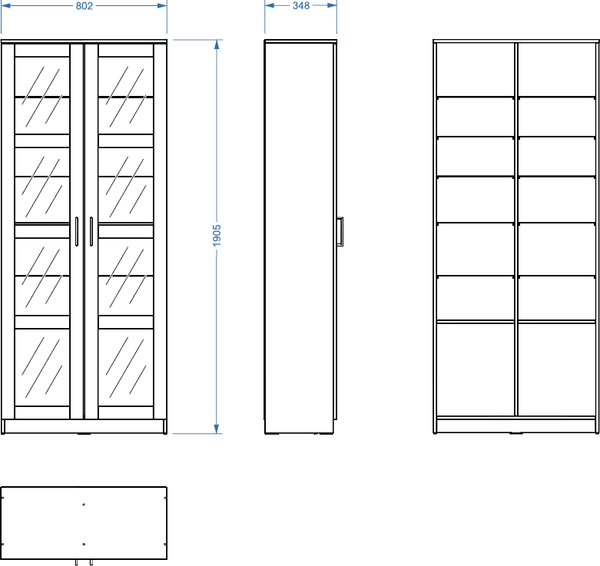 Изображение товара Шкаф с витриной Mio Tesoro Нави с витриной 2.15.16.090.1 (белый)