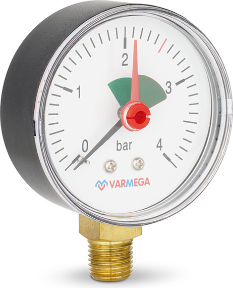 Изображение товара Манометр сантехнический Varmega Радиальный 63мм 4бар 1/4" / VMMT11-630402