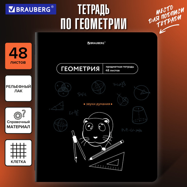 Изображение товара Тетрадь предметная Brauberg Мемы. Геометрия / 405101 (48л)
