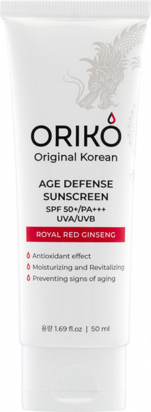 Изображение товара Крем солнцезащитный Oriko Royal Red Ginseng Age Defense Sunscreen SPF 50+ PA+++ (50мл)