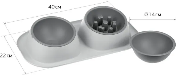 Набор мисок для животных Idea Твикс Макси М 1813 (смоки) — фото 6
