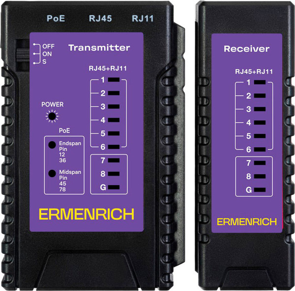 Изображение товара Кабельный тестер Ermenrich NetGeeks NP10 / 85300 (фиолетовый)