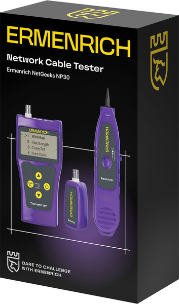 Изображение товара Кабельный тестер Ermenrich NetGeeks NP30 / 85301 (фиолетовый)