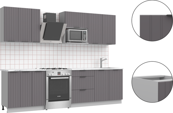 Изображение товара Кухонный гарнитур Arvento АНТА-плюс 2.2м (графит)