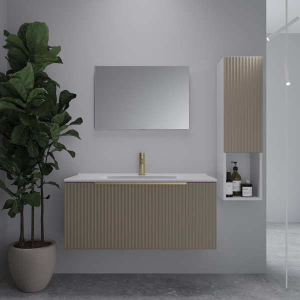 Изображение товара Шкаф-полупенал для ванной ЗОВ Дублин / CDUFLWMFC (флавио кашемир)