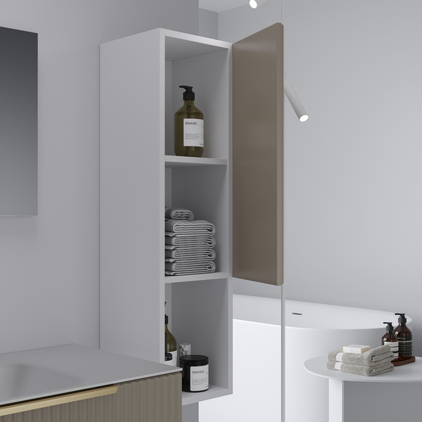 Изображение товара Шкаф-полупенал для ванной ЗОВ Дублин / CDUFLWMFC (флавио кашемир)