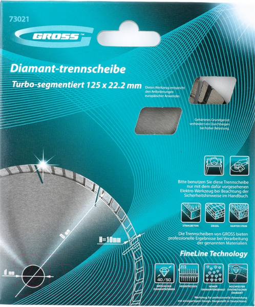 Изображение товара Отрезной диск алмазный Gross 73019