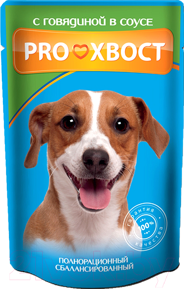 Изображение товара Влажный корм для собак ProХвост Говядина в соусе (85г)