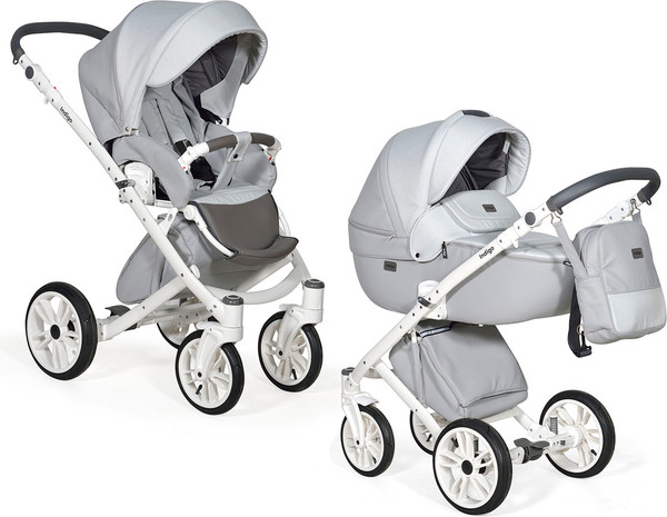 Изображение товара Детская универсальная коляска INDIGO Porto 2 в 1 (Po 02, светло-серая кожа/светло-серый лен)