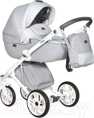 Изображение товара Детская универсальная коляска INDIGO Porto 2 в 1 (Po 02, светло-серая кожа/светло-серый лен)