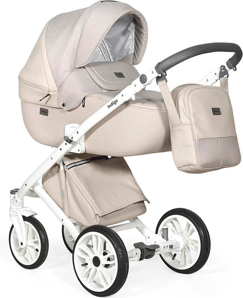 Изображение товара Детская универсальная коляска INDIGO Porto 2 в 1 (Po 03, бежевая кожа/бежевый лен)
