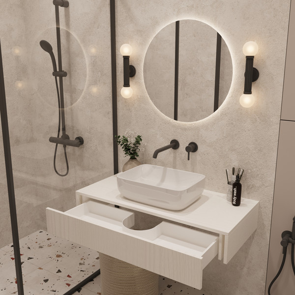 Изображение товара Тумба под умывальник ЗОВ Токио Премиум 80 / TP80WWPTOC2 (белый)