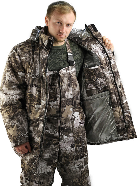 Изображение товара Костюм для охоты и рыбалки УРСУС Тайга термофольга мембрана кмф Paintball / КОС111-130 (р.56-58, 170-176)